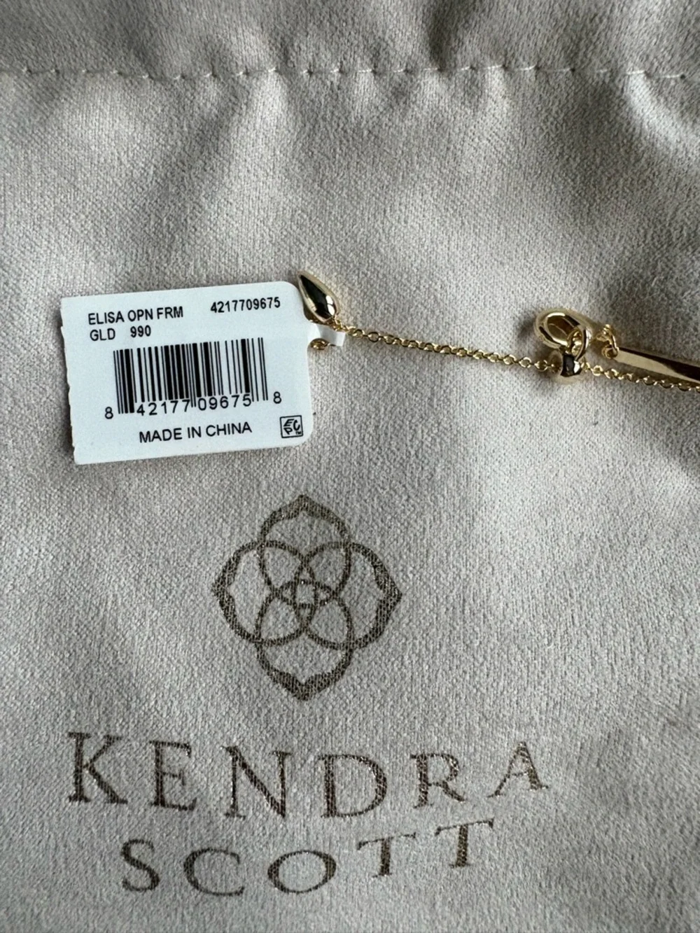 Kendra Scott Elisa Open Frame Multicolor Crystal Pendant Gold Necklace - Picture 4 of 4